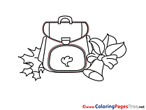 Schoolbag free printable Coloring Sheets