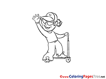 Scooter Coloring Pages for free