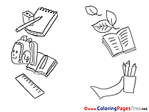 Supplies School for Kids printable Colouring Page