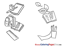 Supplies School for Kids printable Colouring Page
