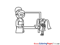 Teacher Girl printable Coloring Sheets download