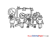 Teacher's Day Kids Children Coloring Pages free