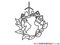Village School Children Coloring Pages free