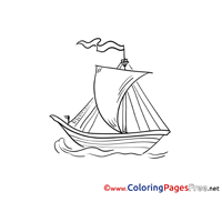 Boat download Colouring Sheet free