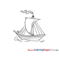 Boat download Colouring Sheet free