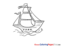Caravel Kids download Ship Coloring Pages