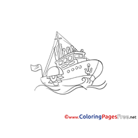 Cruiser Children download Ship Colouring Page
