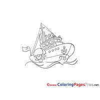 Cruiser Children download Ship Colouring Page