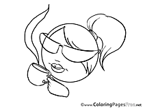 Cup of Coffee Coloring Sheets Smiles free