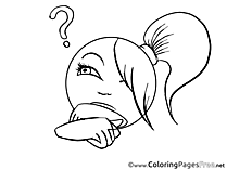 Question Smiles Colouring Sheet free