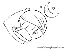 Sleeping Girl Smiles free Coloring Pages