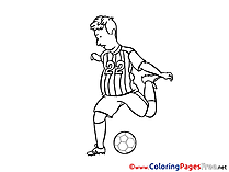 Attack Player Kids Soccer Coloring Pages