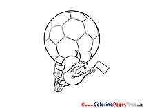 Balloon Fan for Kids Soccer Colouring Page
