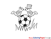 Birds Ball Kids Soccer Coloring Page