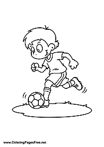 Boy Dribbling Soccer Ball Coloring Page