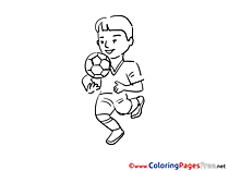 Boy Football for Kids Soccer Colouring Page