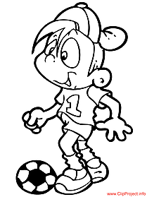 Boy playing football coloring sheet