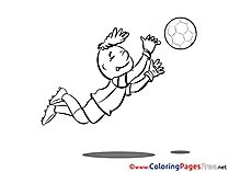 Catching Ball Soccer Colouring Sheet free