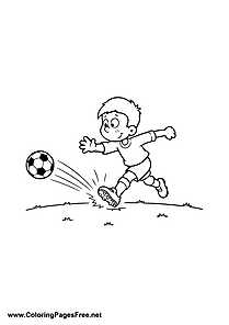 Child Dribbling a Soccer Ball Coloring Page