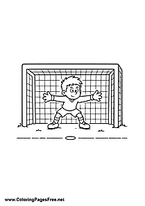 Child Goalkeeper in a Soccer Goal Coloring Page
