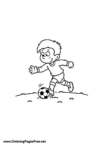 Child Kicking a Soccer Ball Coloring Page