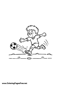 Child Playing Soccer with a Ball Coloring Page