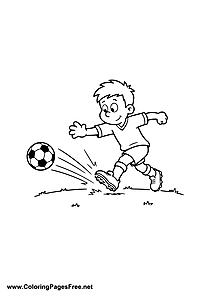Child Shooting the Soccer Ball at the Goal Coloring Page