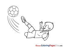 Children Player Kids Soccer Coloring Sheet