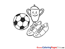 Cup Ball Boots Kids Soccer Coloring Pages
