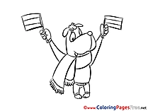 Dog Fan Soccer Colouring Sheet free