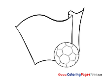 Flag Ball Colouring Page Soccer free