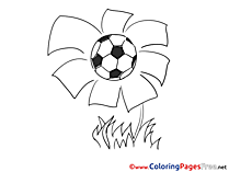 Flower Ball Kids Soccer Coloring Pages