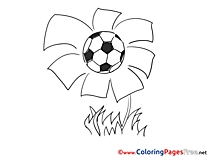 Flower Ball Kids Soccer Coloring Pages