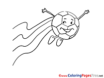 Flying Ball Coloring Pages Soccer for free