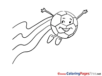 Flying Ball Coloring Pages Soccer for free