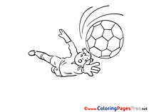 Flying Ball Goalkeeper Colouring Page Soccer free