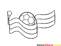 For Kids Ball Flag Soccer Colouring Page