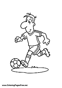 Forward with Ball on the Field - Soccer Coloring Page