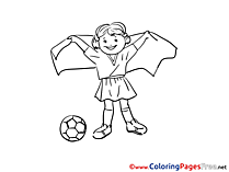 Girl Ball Soccer Coloring Pages free