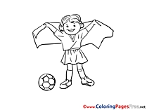 Girl Ball Soccer Coloring Pages free