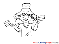 Girl Fan Soccer free Coloring Pages