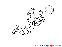 Goalkeeper Children Soccer Colouring Page