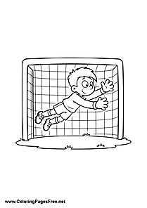 Goalkeeper Diving for the Ball Coloring Page