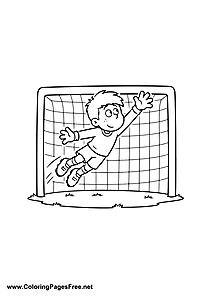 Goalkeeper Making a Diving Save Coloring Page
