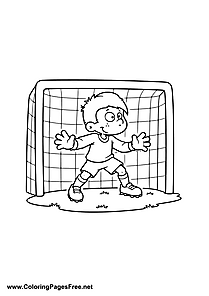 Goalkeeper Ready in the Soccer Goal Coloring Page