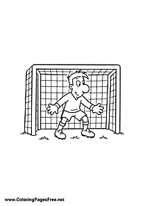 Goalkeeper Waiting for the Ball Coloring Page