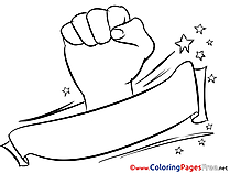 Hand Soccer Colouring Page for Kids