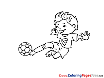 Kick Boy Children Soccer Colouring Page