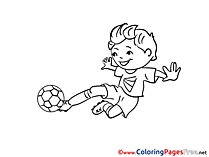 Kick Boy Children Soccer Colouring Page