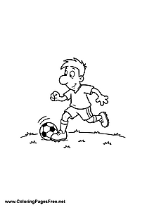 Kid playing Soccer Colouring Sheet
